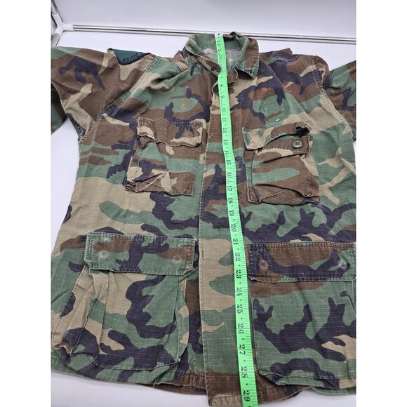 Vintage US Army Jacket Mens Medium Short Woodland Camo Military Coat 80s 90s - Picture 5 of 7